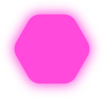 neon roze zeshoek banier, neon zeshoek png