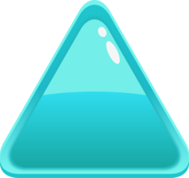 botón de triángulo azul de dibujos animados png