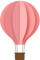 rosa papper varm luft ballong, varm luft ballong papper skära png