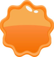 bouton cercle ondulé dessin animé orange png