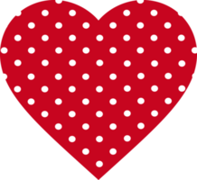 Red Heart With Polka Dots png