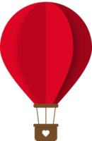 röd papper varm luft ballong, varm luft ballong papper skära png