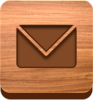 botón de correo de madera, icono de madera png