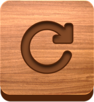 Wooden Rotate Right Button, Wooden Icon png