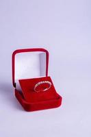 wedding rings in red box photo