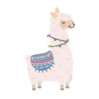 Cute funny alpaca  fluffy vector