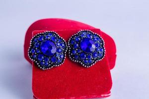blue gemstone earrings photo