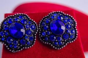 blue gemstone earrings photo