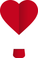 rotes Herz Heißluftballon Papierschnitt, herzförmiger Heißluftballon png