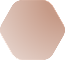 braunes Sechseck mit Farbverlauf, Sechseck-Schaltfläche mit Farbverlauf png