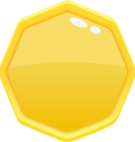 Yellow Cartoon Octagon Button png