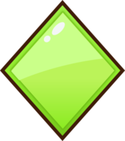 bouton losange dessin animé vert png