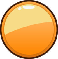 bouton de cercle de dessin animé orange png