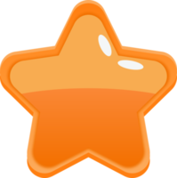 botón de estrella naranja de dibujos animados png