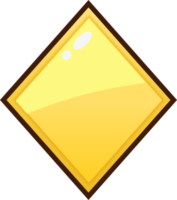 Yellow Cartoon Rhombus Button png