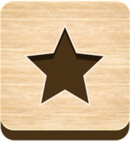 Wooden Star Button, Wooden Icon png