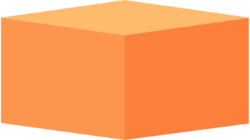 pódio quadrado laranja, pódio cubo png