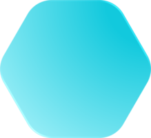 hexágono degradado azul, botón hexagonal degradado png