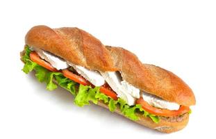 sandwich on a white surface photo