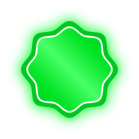bannière de cercle ondulé vert néon, cercle ondulé néon png