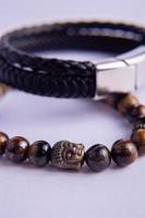 bracelet, tiger stone, leather, metal and watches photo