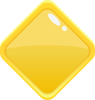 Yellow Cartoon Rhombus Button png