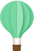 globo de aire caliente de papel verde, corte de papel de globo de aire caliente png