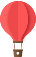 globo de aire caliente de papel rojo, corte de papel de globo de aire caliente png