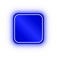 bannière carrée bleu néon, carré néon png
