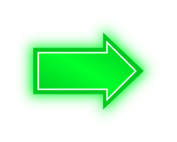 neon verde freccia striscione, neon freccia png