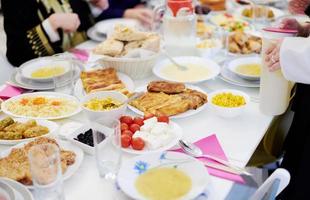 muslim family having a Ramadan feast photo