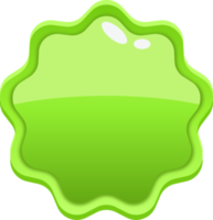 botón de círculo ondulado verde de dibujos animados png