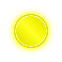 banner de círculo amarillo neón, círculo de neón png