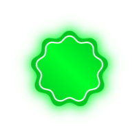 banner de círculo ondulado verde neón, círculo ondulado de neón png