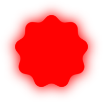 banner de círculo ondulado vermelho neon, círculo ondulado neon png