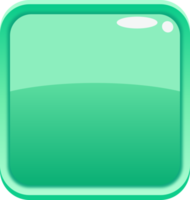 botón cuadrado verde de dibujos animados png