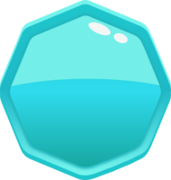 Blue Cartoon Octagon Button png