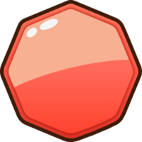 botão de octógono de desenho animado vermelho png