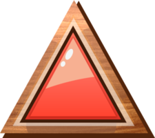 Red Cartoon Triangle Wooden Button png