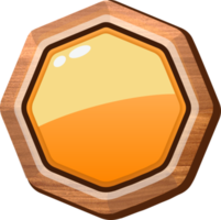Orange Cartoon Octagon Wooden Button png