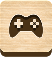 bouton de jeu en bois, icône en bois png