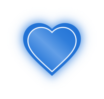 neon blu cuore striscione, neon cuore png