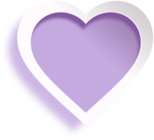 style de papier découpé coeur blanc et violet png