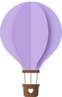 Purper papier heet lucht ballon, heet lucht ballon papier besnoeiing png
