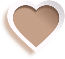 White And Brown Heart Paper Cut Style png