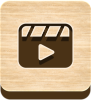 Wooden Clapper Board Button, Wooden Icon png