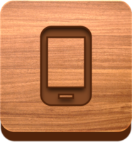 Wooden Mobile Phone Button, Wooden Icon png