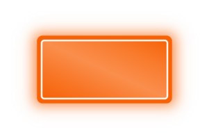 bannière rectangle orange néon, rectangle néon png