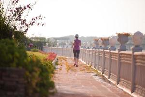 sporty woman jogging photo