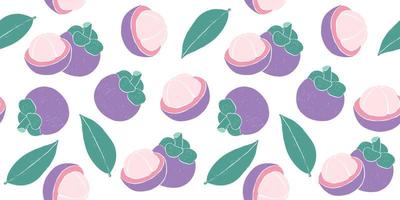 seamless pattern of Mangosteen. Elegant template for fashion prints. trending Fabric fashion pattern designs. vector